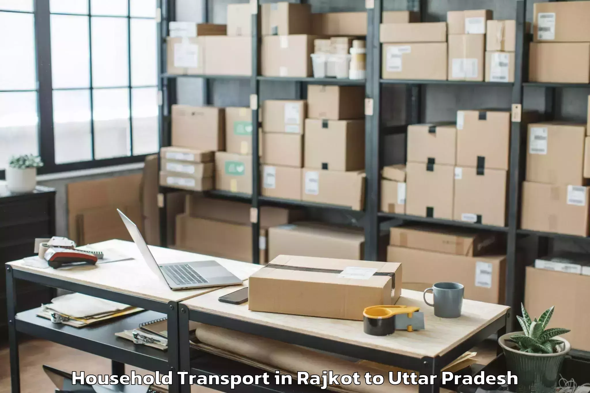 Book Rajkot to Pukhrayan Household Transport Online